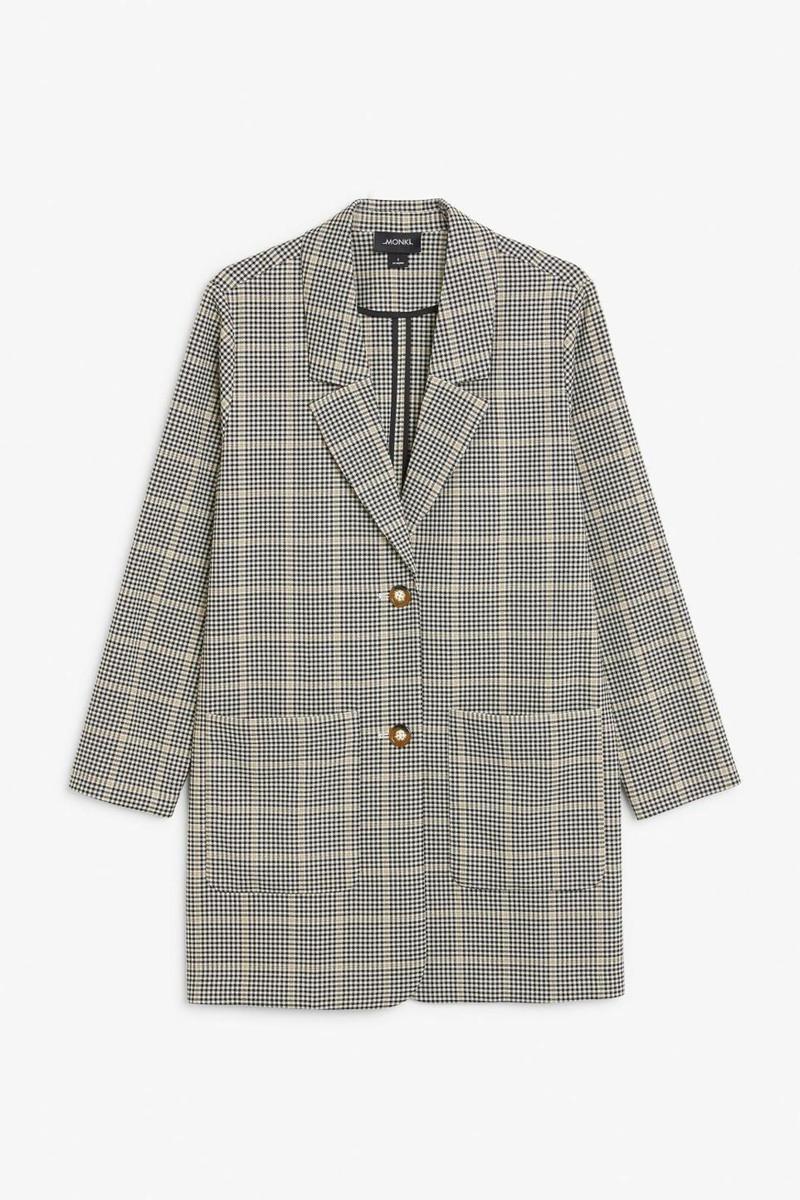 Blazer 'oversize' con estampado de cuadros de Monki