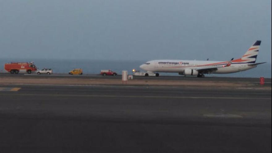 Percance de un avión en Fuerteventura
