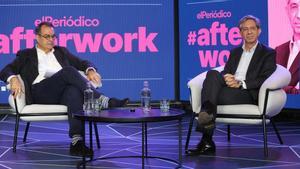 El director de EL PERIÓDICO, Albert Sáez, charla con Francesc Fajula, CEO de Mobile World Capital Barcelona.