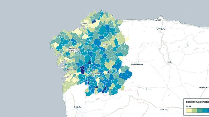 El PP se mantiene como primera fuerza pero pierde el pulso en zonas urbanas