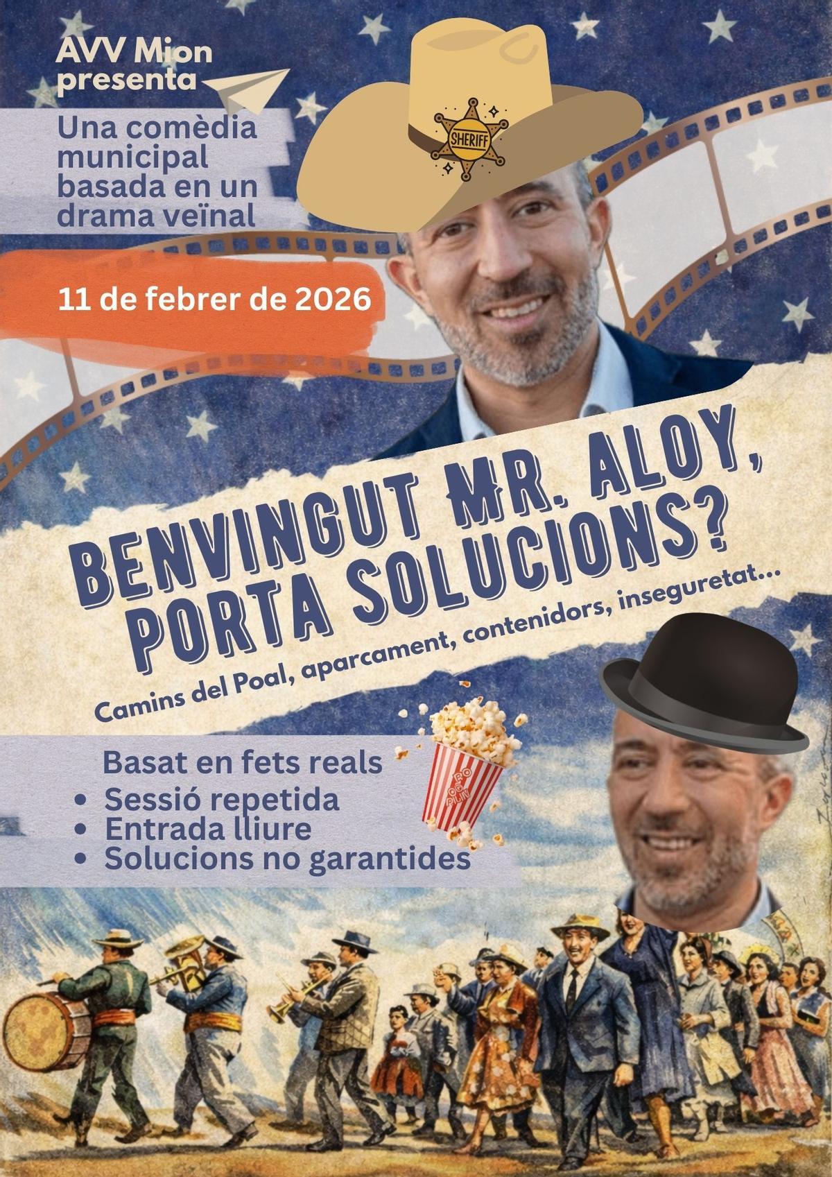 Els cartells que han preparat per rebre l'alcalde de Manresa a la barriada Mion