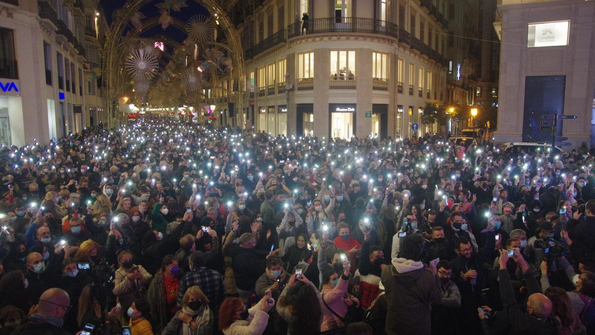 María Casado tras el encendido de las luces de Navidad.