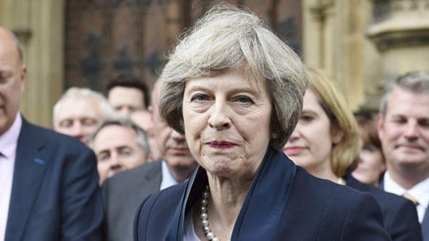 Theresa May, ante el parlamento de Londres.