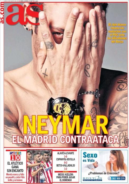 Neymar, Rodrigo, Icardi... en las portadas