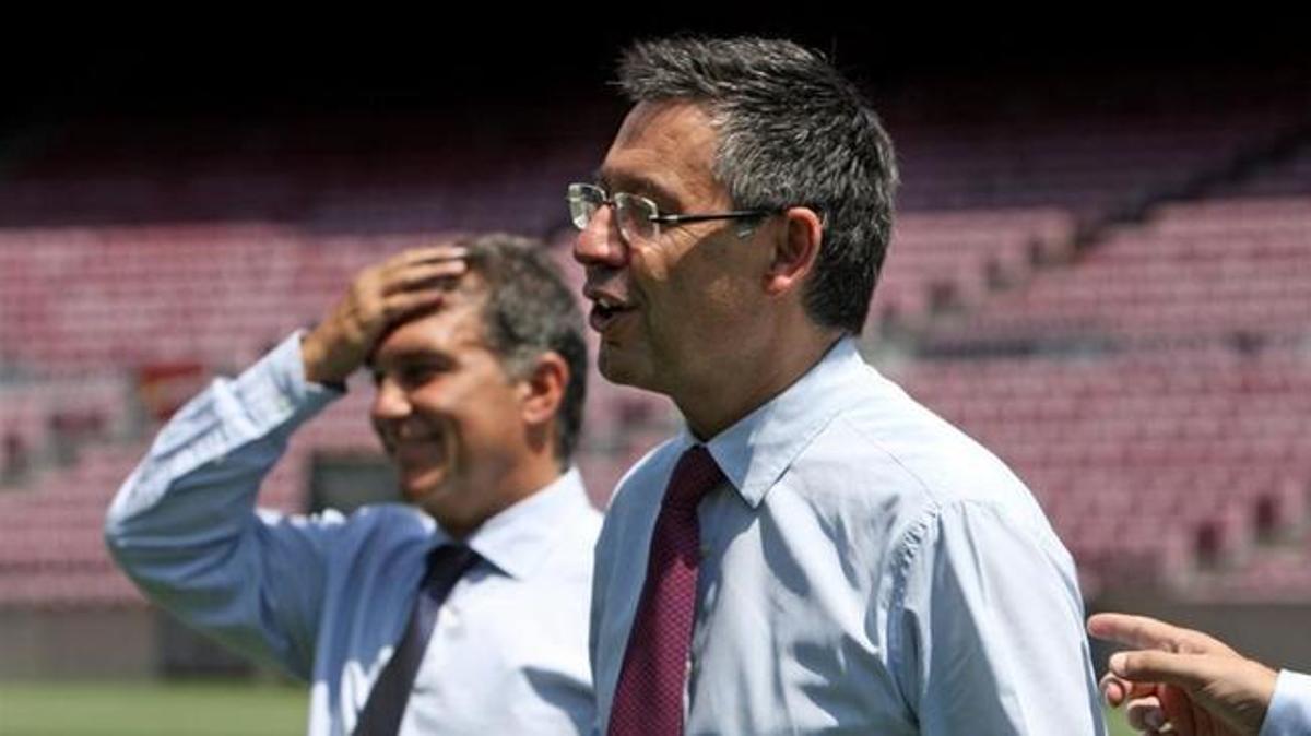 Joan Laporta y Bartomeu, en una imagen de archivo