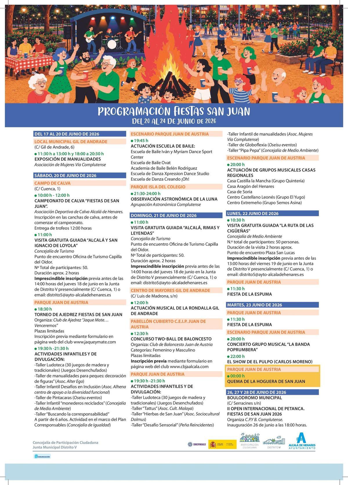 Programación al completo de las fiestas de San Juan en Alcalá de Henares