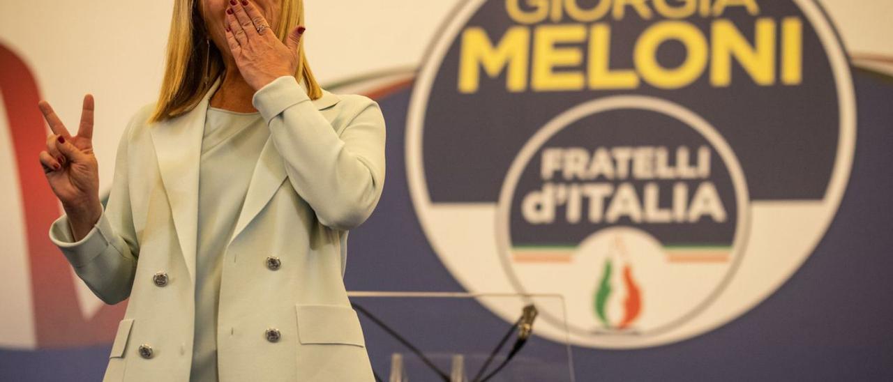 Giorgia Meloni, futura primera ministra italiana, durant la campanya electoral. | EUROPA PRESS