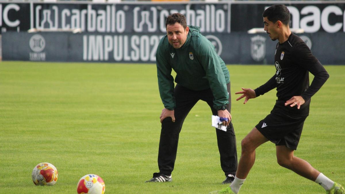 Ávila y Pedro Pata en el entrenamiento del miércoles.