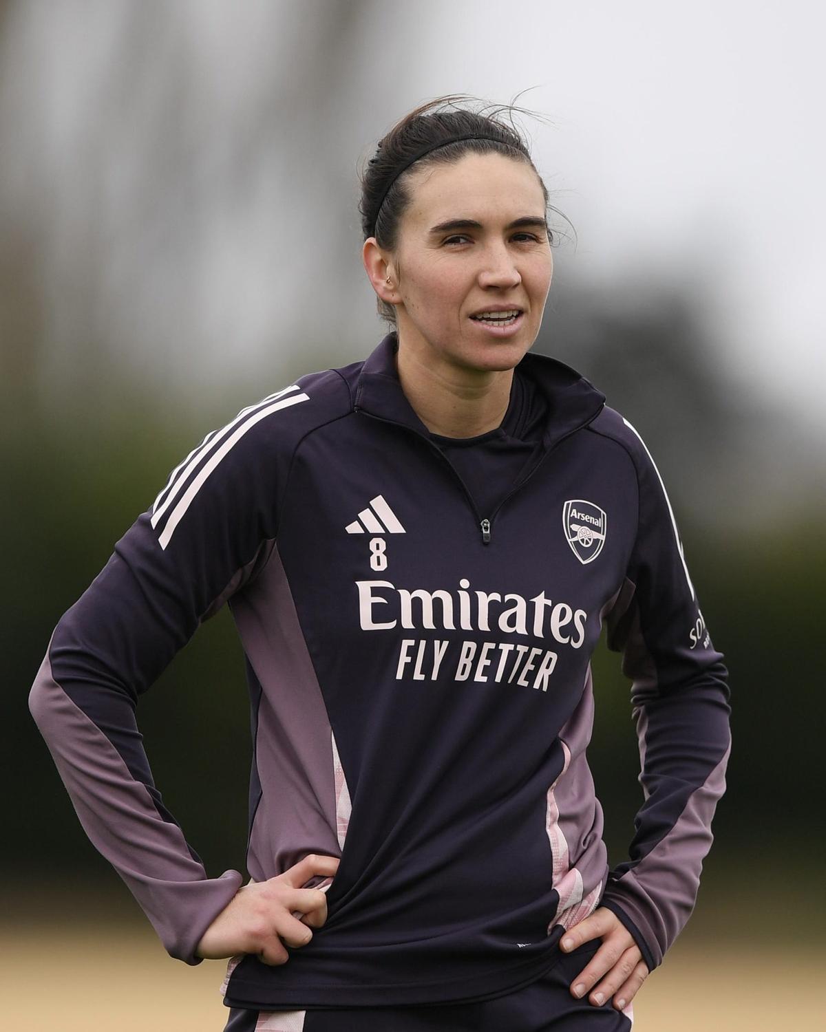 Mariona Caldentey en el entrenamiento previo al Real Madrid-Arsenal