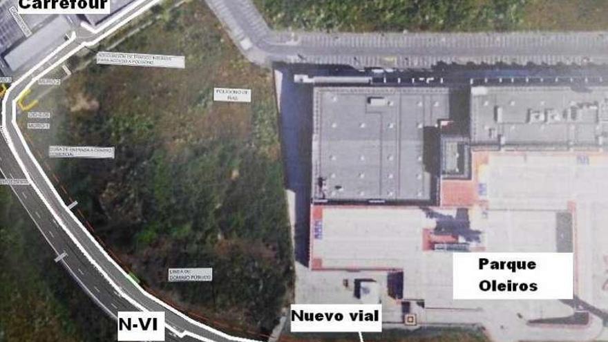 Zona por donde se prevé el nuevo vial en Iñás desde la N-VI.