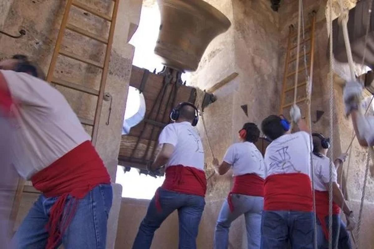 Los "campaners" de l'Alqueria de la Comtessa, en el volteo de inauguración del pasado septiembre.