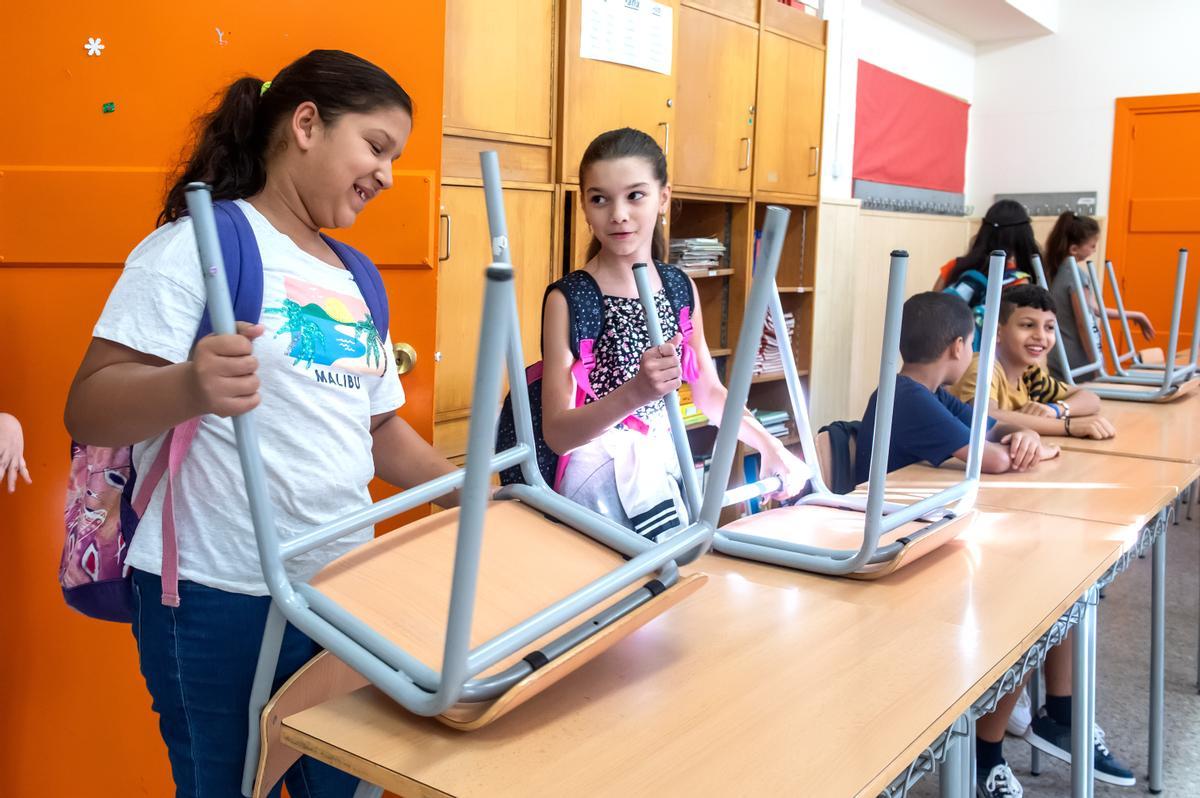 Primer día de colegio en la escuela Joan XXIII de Lleida