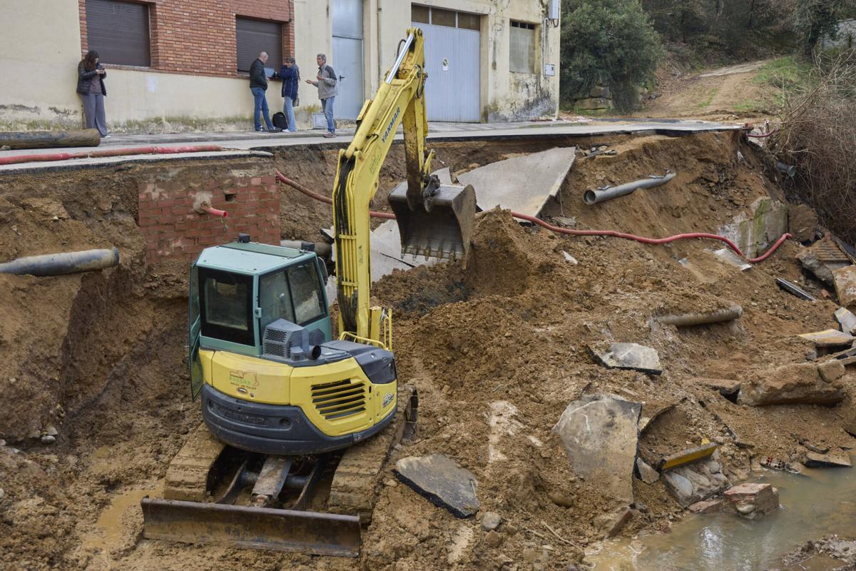 20260202 L'esfondrament parcial del carrer Pla de la Coma a Anglès,