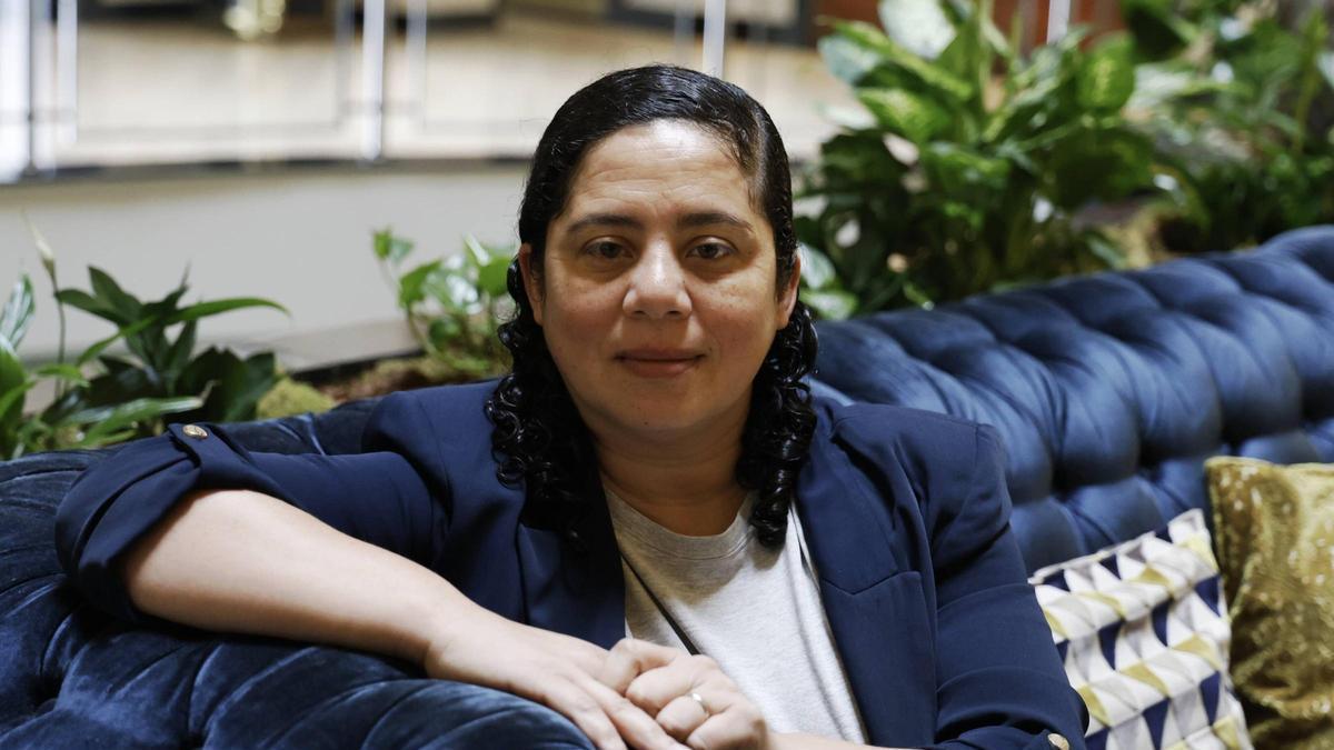 La presidenta de la Federación Internacional de Periodistas (FIP), Zuliana Lainez, ayer, en Santiago.