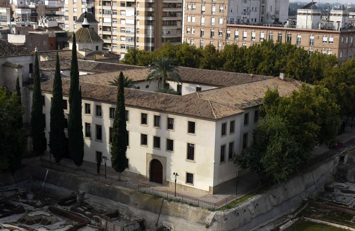 Vista aérea del Palacio de San Esteban de Murcia, sede del Gobierno regional y BIC.