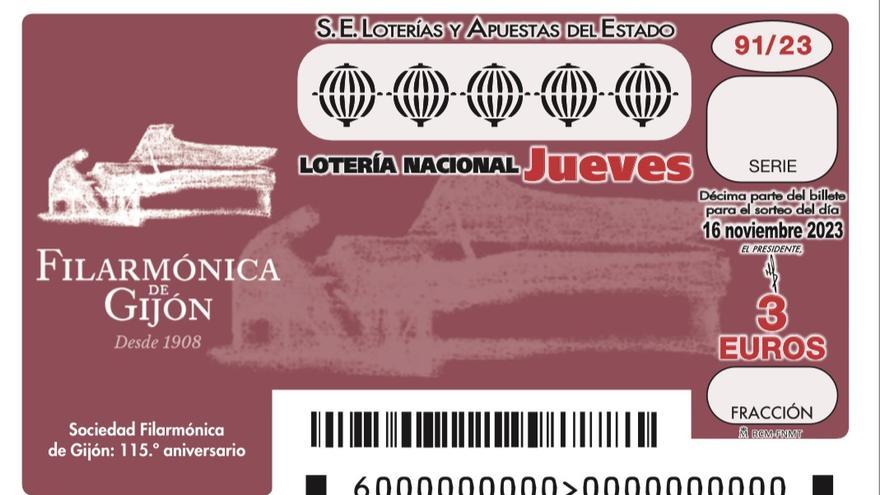La Sociedad Filarmónica Gijón, protagonista de la Lotería Nacional