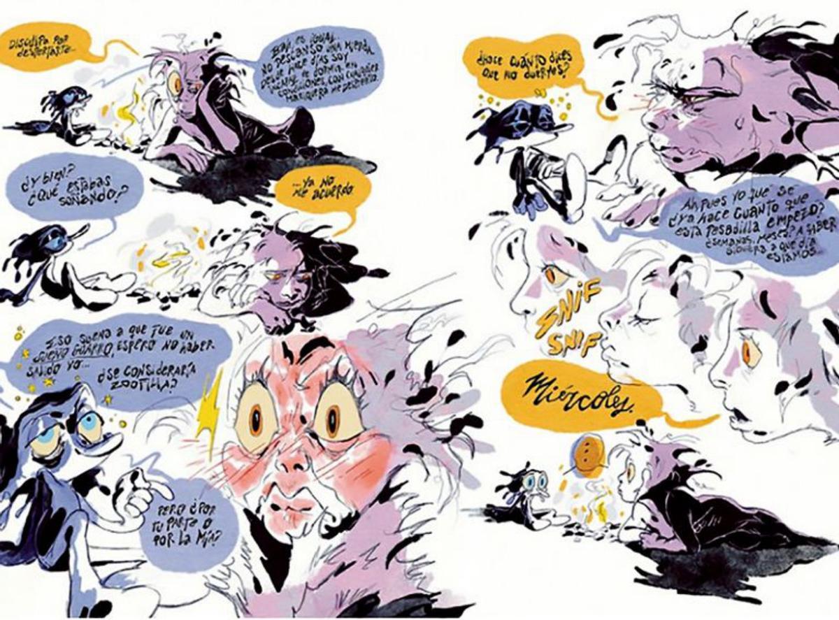 Viñeta de «Encías quemadas», de Natalia Velarde.