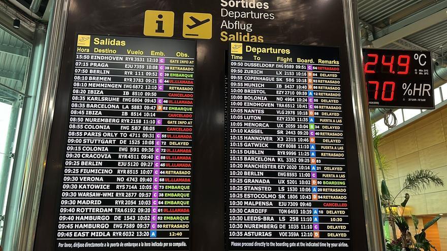 El apagón eléctrico deja al menos doce vuelos cancelados en Baleares y retrasos generalizados