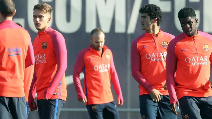 Entrenamiento del FC Barcelona en la mañana del martes.