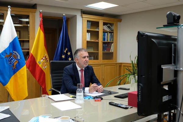 Ángel Víctor Torres, en la vídeo-conferencia de presidentes de los domingos