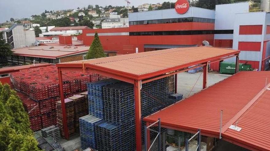 Vista parcial de la fábrica de Coca Cola en A Coruña.