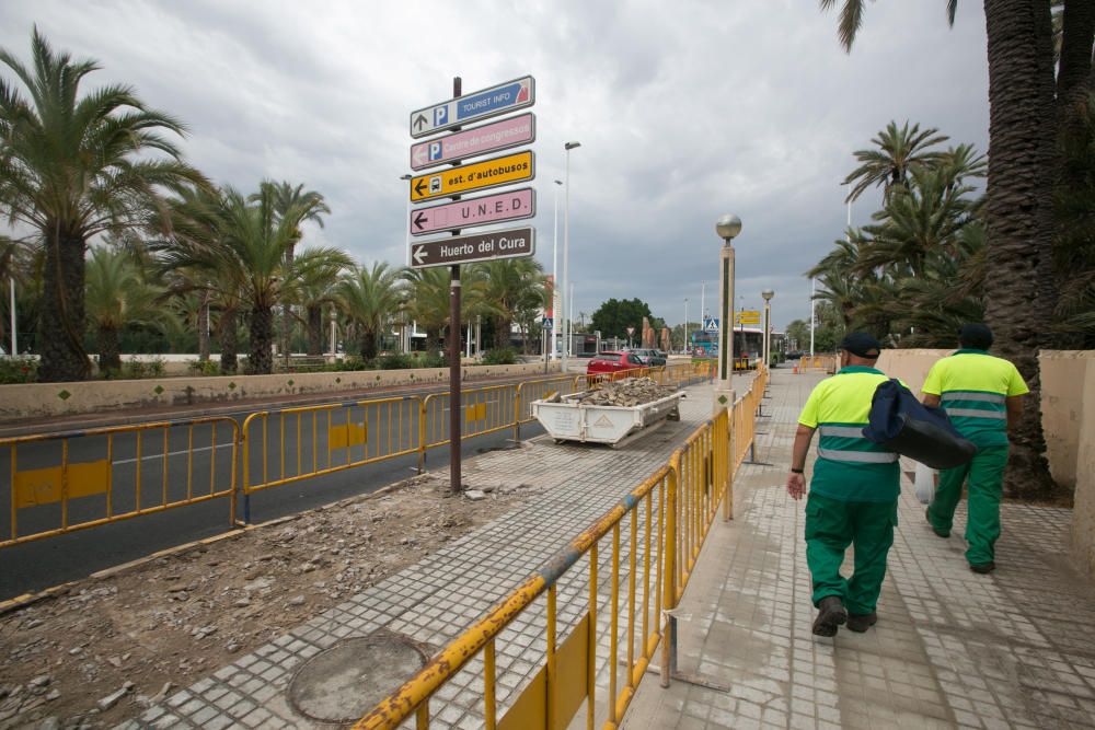 Obras del carril bici en Elche