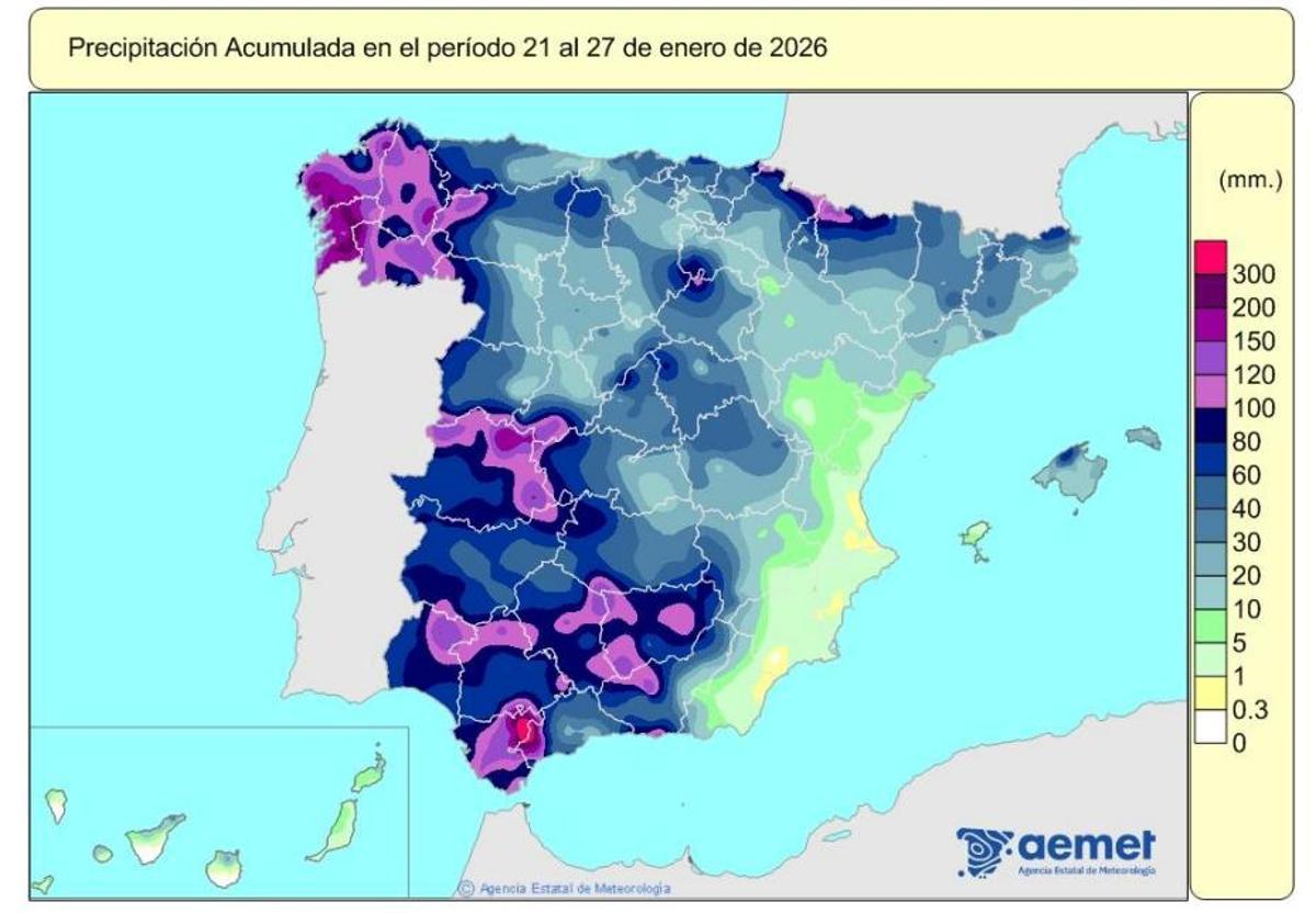 Resumen de la evolución de las precipitaciones en España