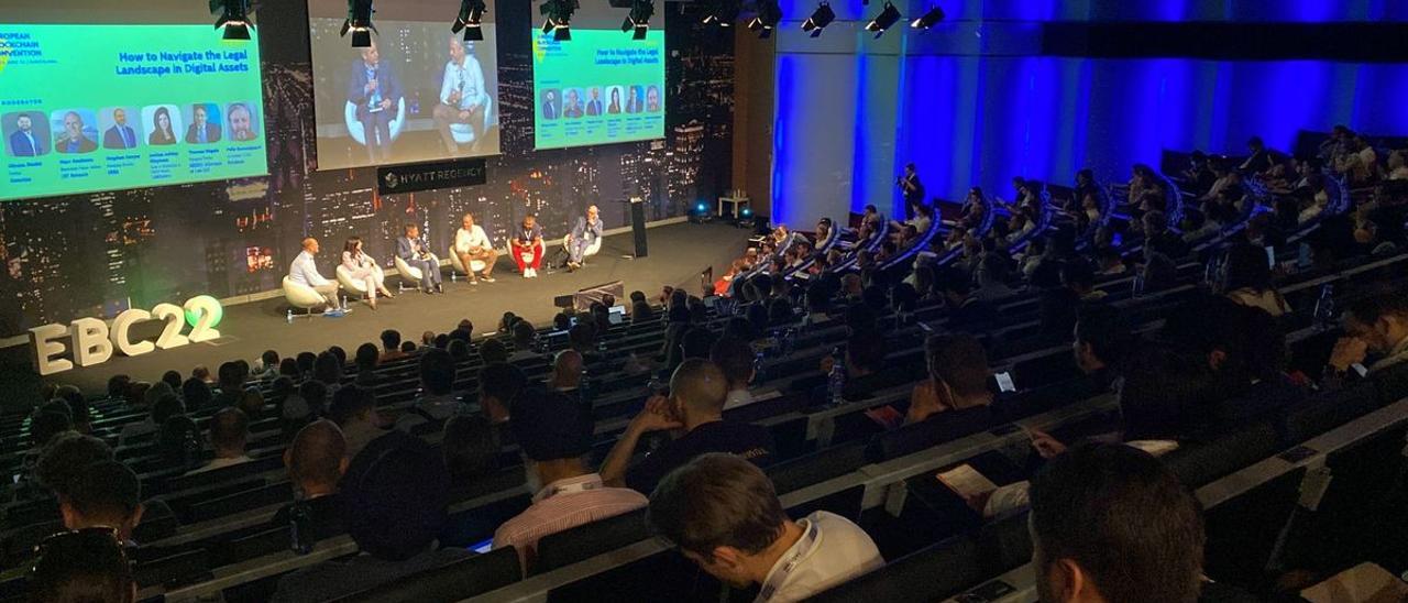 Un momento del European Blockchain Convention en Barcelona.