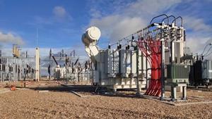 La subestación eléctrica de Escatrón (Zaragoza), de donde partirá la nueva línea de alta tensión que conectará con Cataluña.