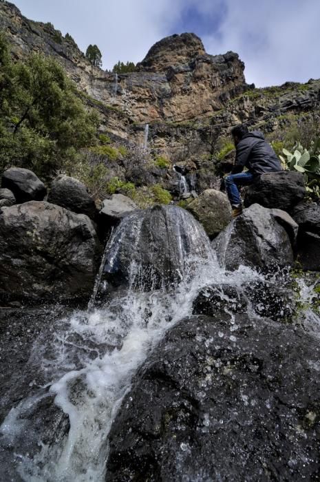 30/01/2018 LAS TIRAJANAS. Frio, lluvias, y cascadas de aguas en Las Tirajanas. FOTO: J. PÉREZ CURBELO