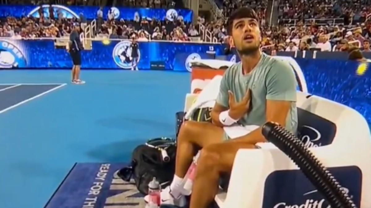 Carlos Alcaraz, durante el partido