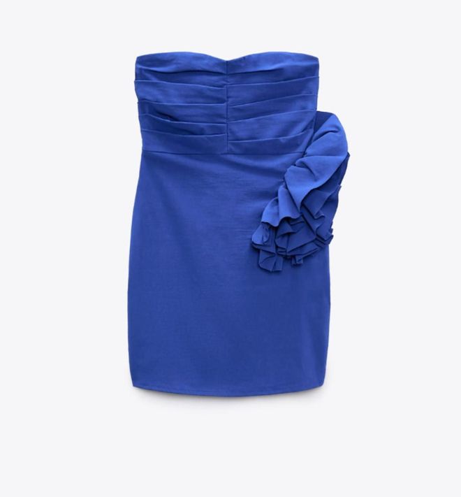 Vestido corto azul de Zara