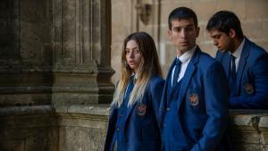 Lydia Pavón, Carlos Alcaide y Albert Salazar, en la tercera temporada de ’El internado. Las Cumbres’.