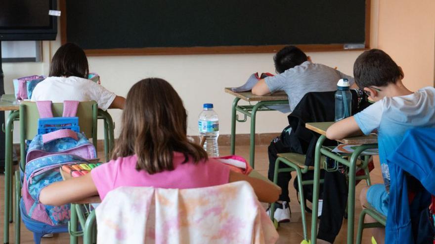 Escolares en el aula en un colegio de Zamora.