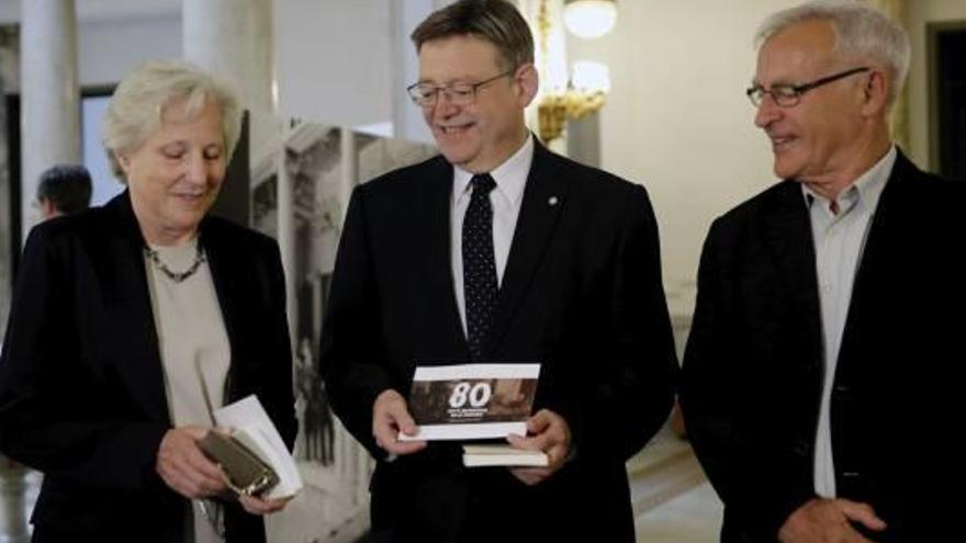 Ximo Puig, Joan Ribó y Carmen Negrín.