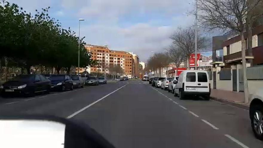 Trayecto, casi en solitario, hasta la plaza Mayor de Castelló