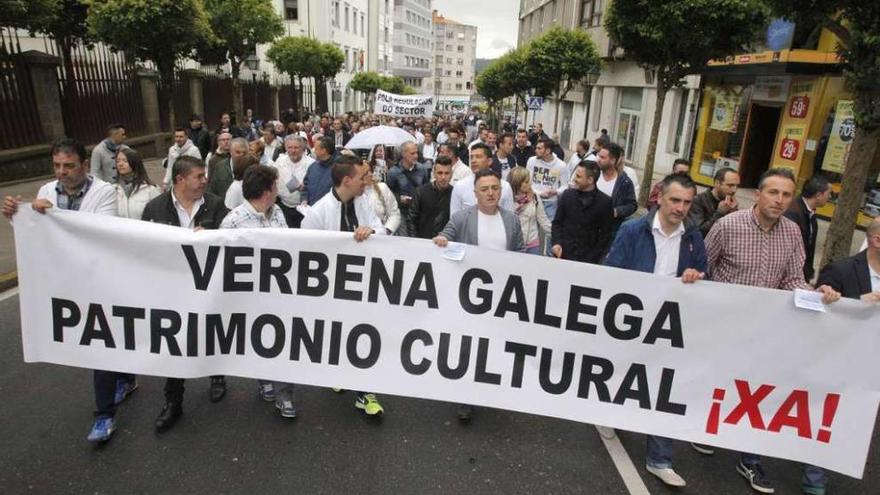 Músicos de orquestas gallegas en una de sus protestas el pasado mayo.