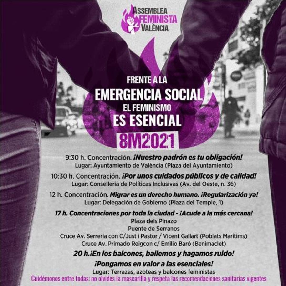 Día de la Mujer en València: Manifestaciones 8M, horario y recorridos