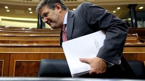 El ministro de Justicia, Rafael Catalá, durante la sesión de control al Gobierno en el Congreso.