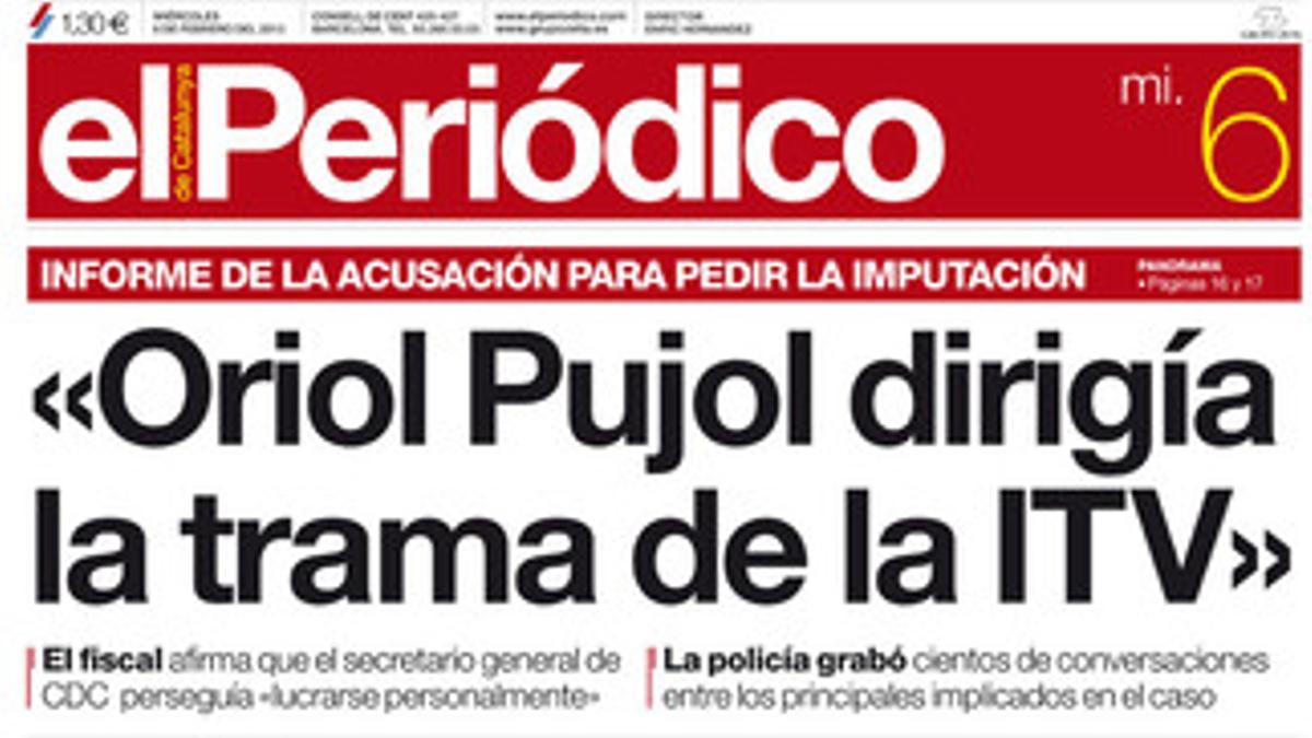 Portada de EL PERIÓDICO del 6 de febrero