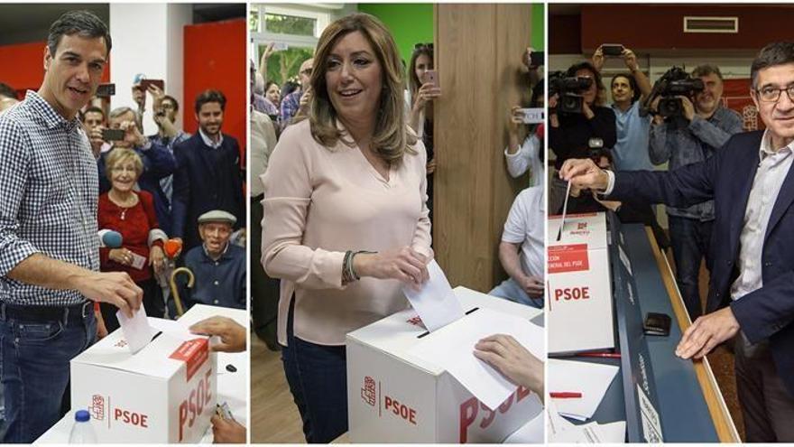 Díaz, Sánchez y López abogan por la unidad del PSOE al acudir a votar