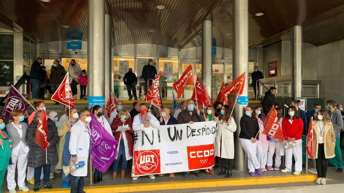 Movilizaciones en la sanidad madrileña por el despido de profesionales.