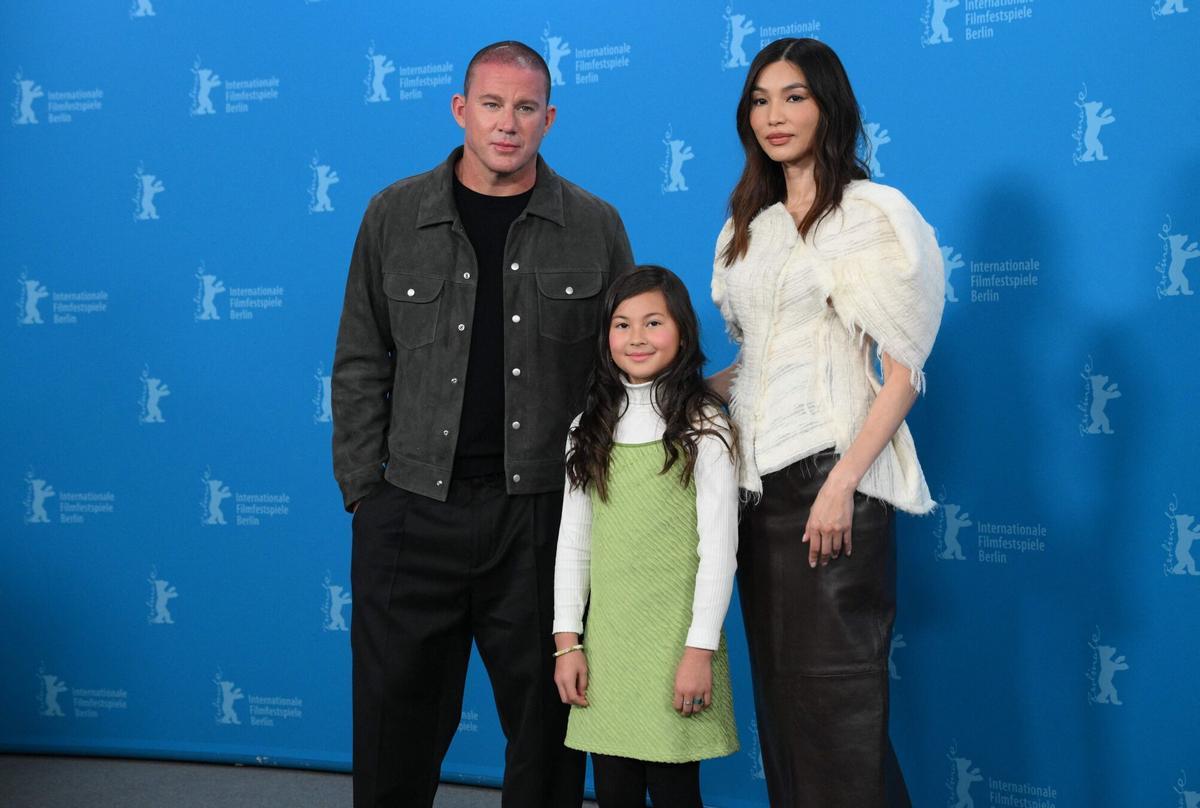 Channing Tatum, Mason Reeves y Gemma Chan en la presentación de 'Josephine' en la Berlinale