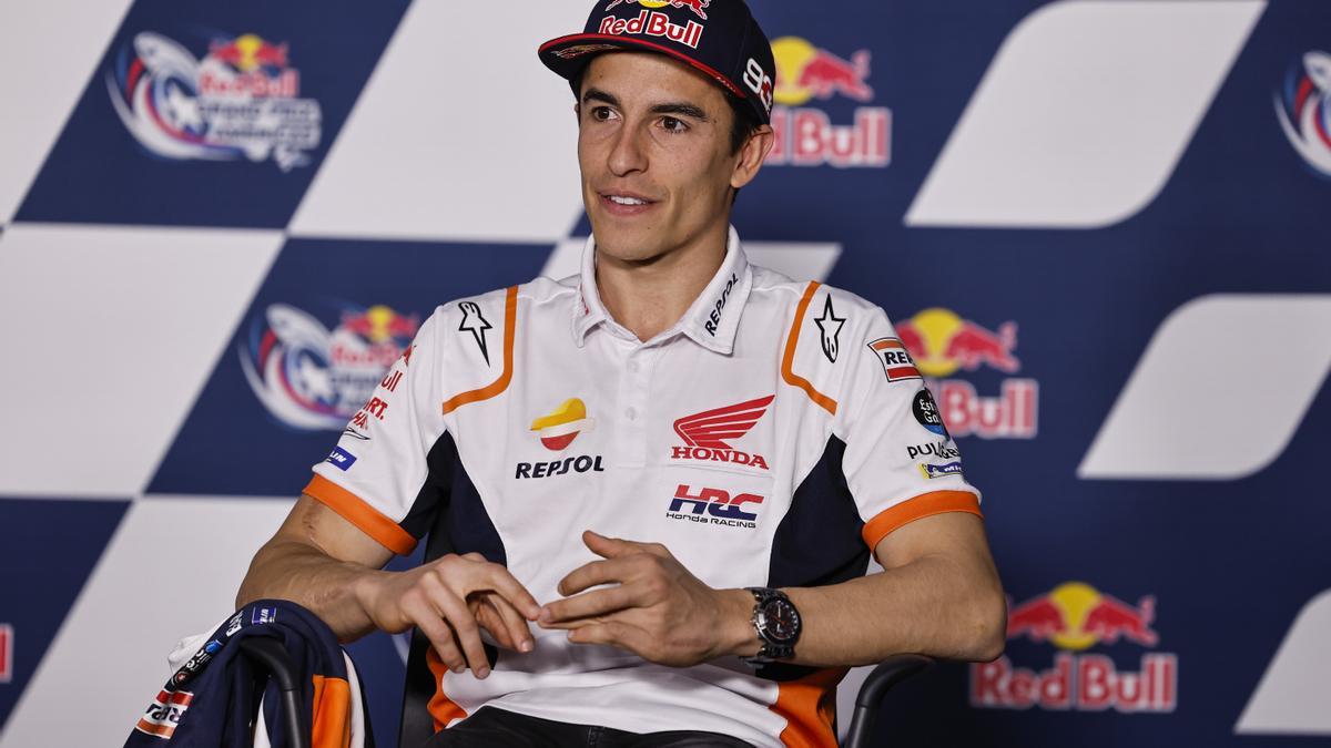 Marc Márquez, durante la conferencia de prensa