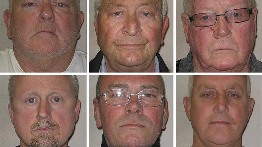 Los seis acusados del robo de Hatton Garden.