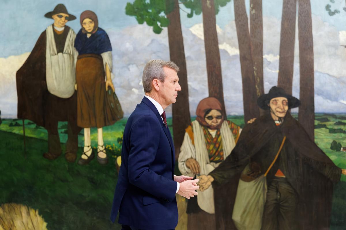 Alfonso Rueda, en el Museo de Pontevedra antes de pronunciar su discurso de Fin de Año