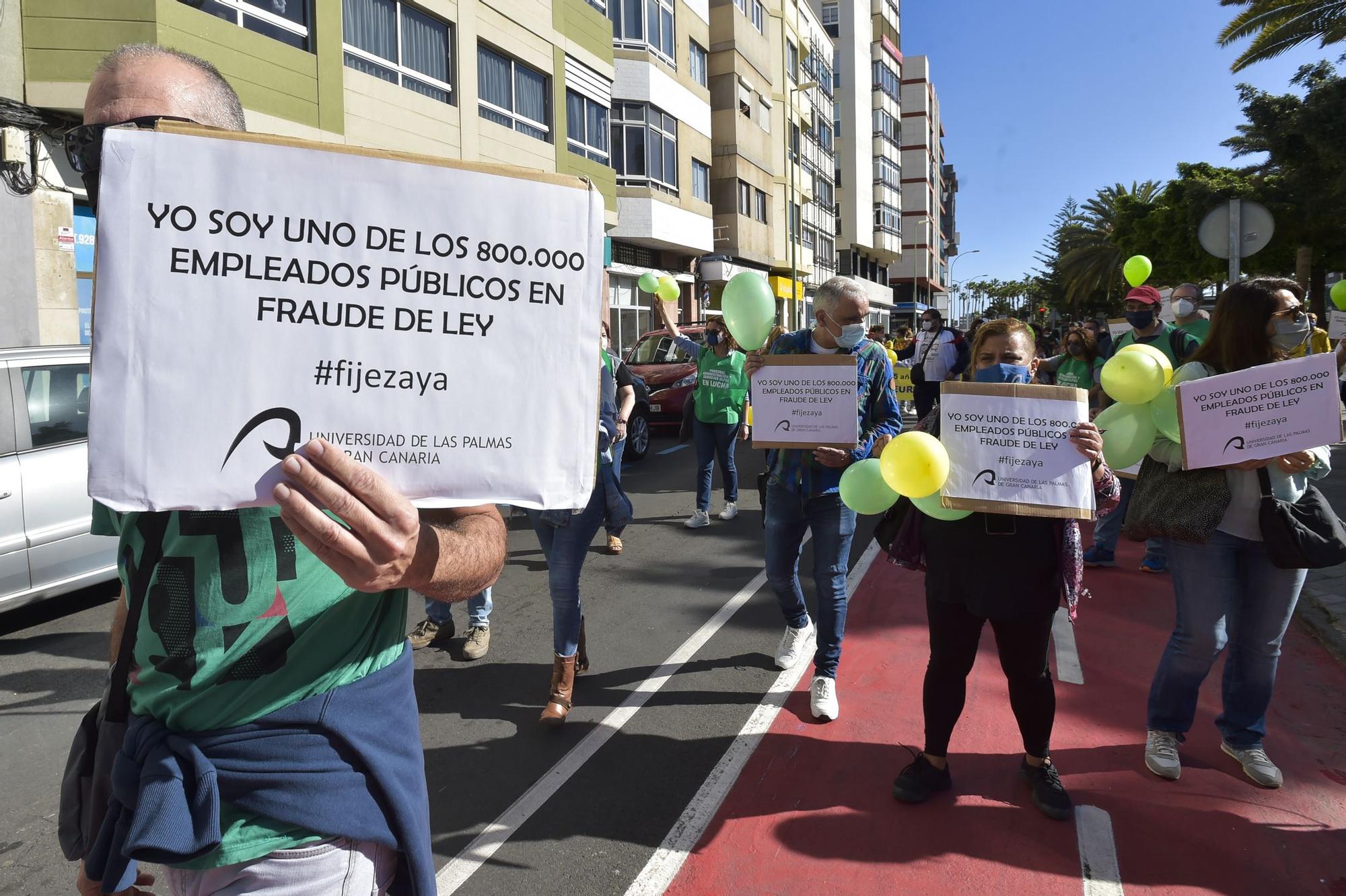 Manifestación de empleados públicos en Las Palmas de Gran Canaria