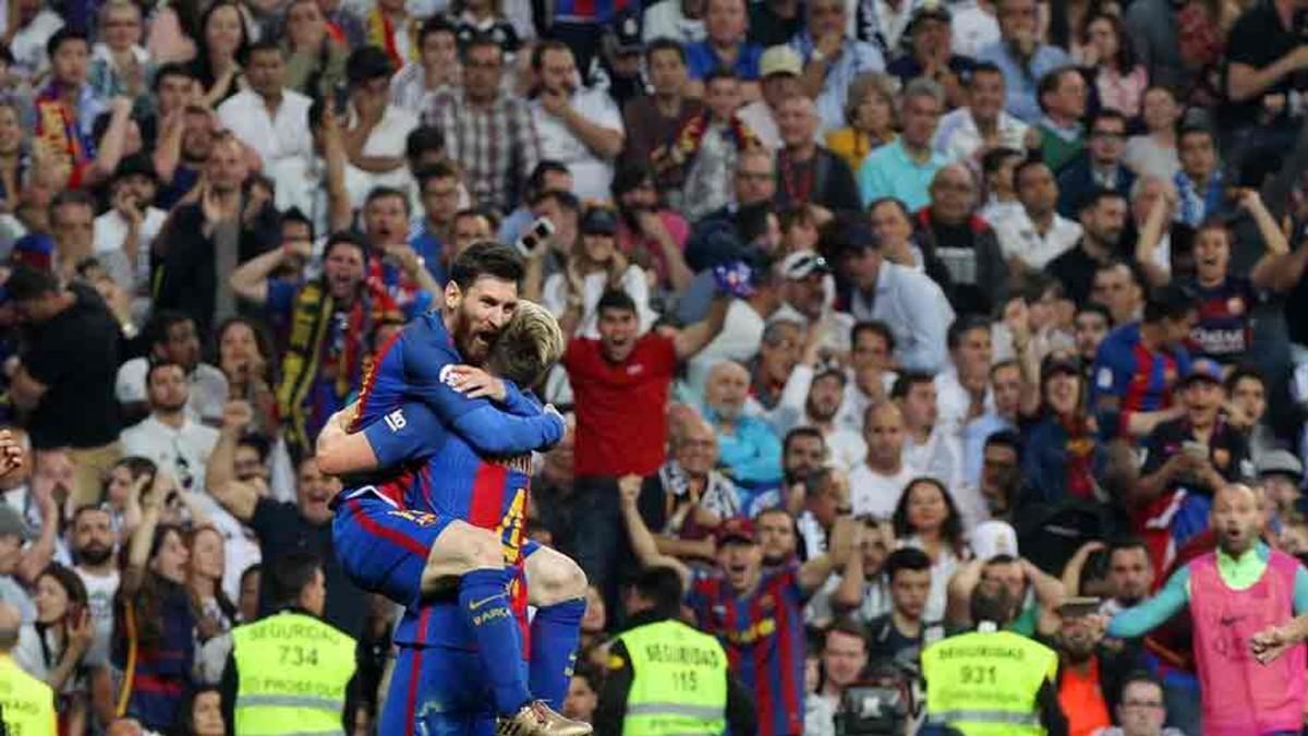 Los aficionados del Barça se dejaron ver en el Bernabéu