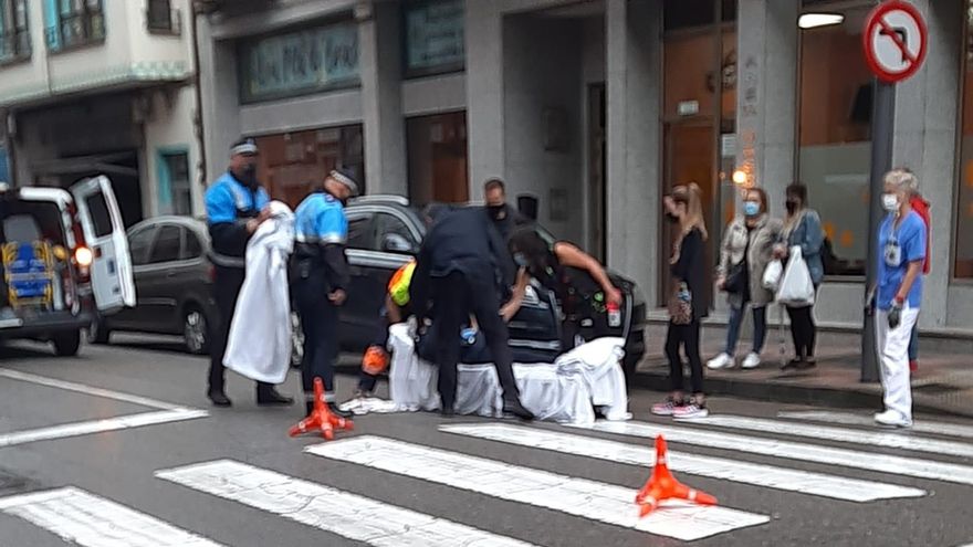 Un atropello deja una mujer herida en Mieres