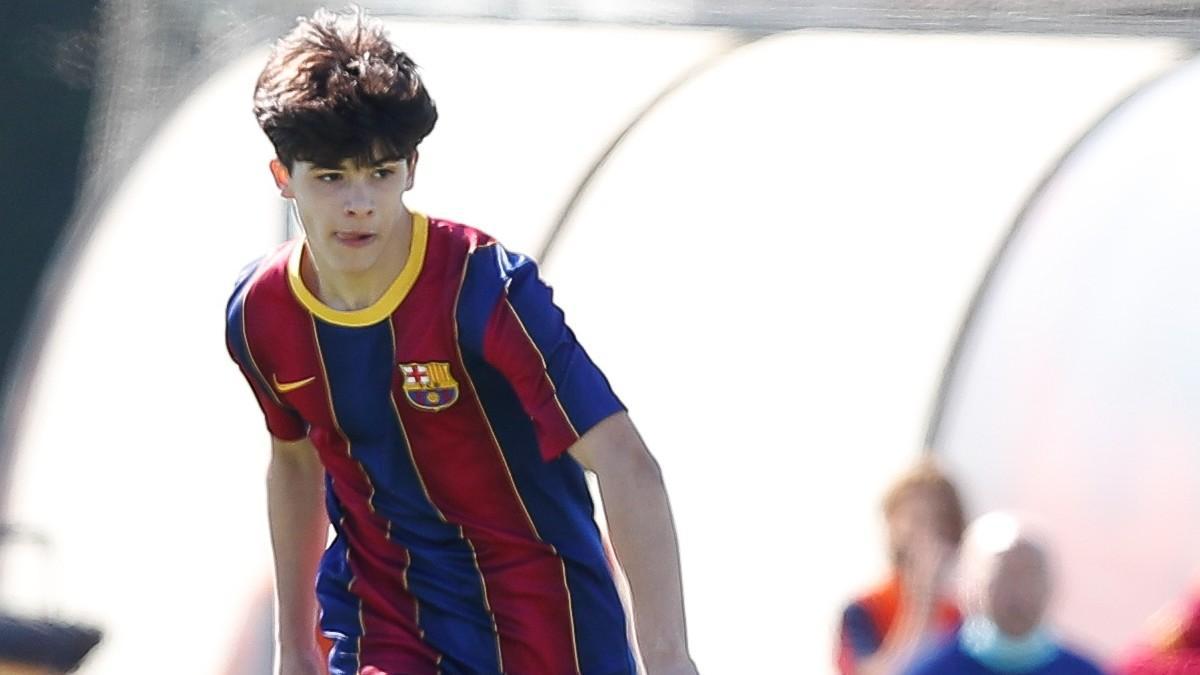 Quim Junyent destacó en el partido del infantil A del Barça contra el Sant Gabriel